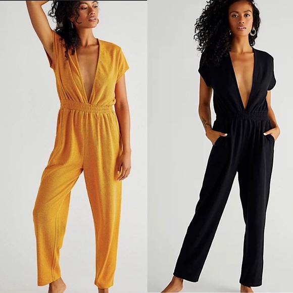 Free People Pants - Free People Rita One-Piece in Golden Pollen. Size Small. NWOT